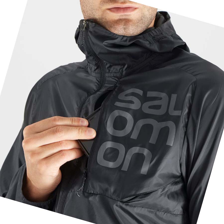 Salomon BONATTI CROSS WIND WINDBREAKERS Erkek Ceket Siyah | TR 3264DFM